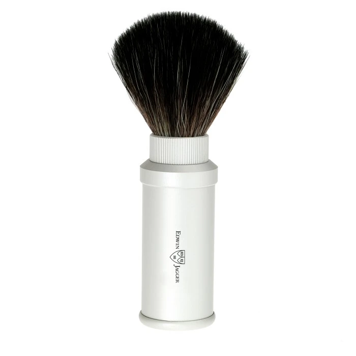 Edwin Jagger Silver Travel Shaving Brush (Black Synthetic) 3 Edwin Jagger Silver Travel Shaving Brush (Black Synthetic)