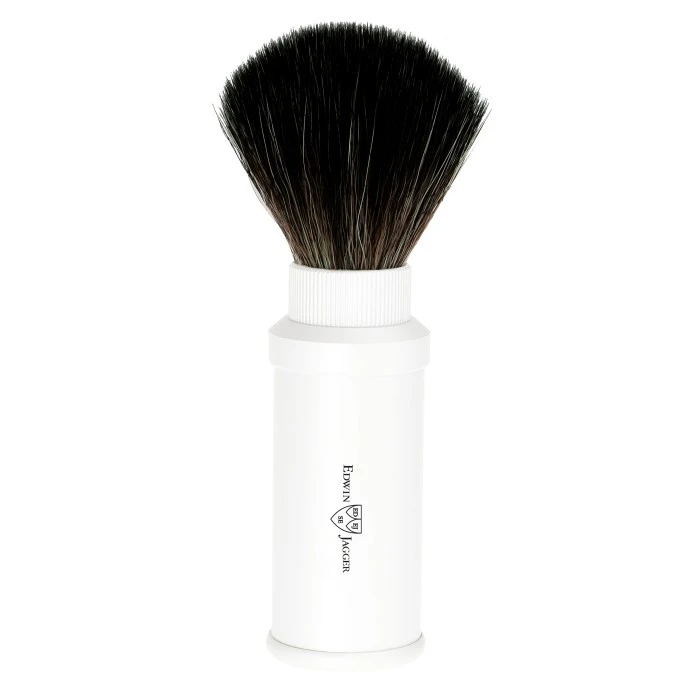 Edwin Jagger White Travel Shaving Brush (Black Synthetic) 3 Edwin Jagger White Travel Shaving Brush (Black Synthetic)