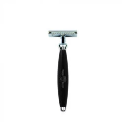 Edwin Jagger Bulbous Black DE Safety Razor + Free Feather Blades