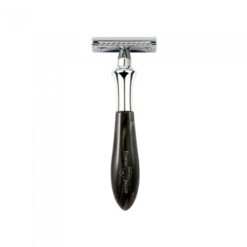 Edwin Jagger Plaza Imitation Black Marble DE Razor + Free Feather Blades