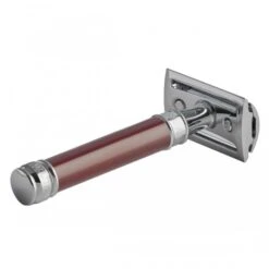 Edwin Jagger DE812 Burgundy DE Safety Razor (Closed Comb) -Shave Master Pro de812bl slant side back right