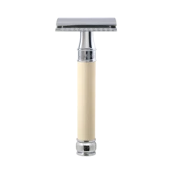 Edwin Jagger DE87 Imitation Ivory Rubber Coated DE Safety Razor (Closed Comb)