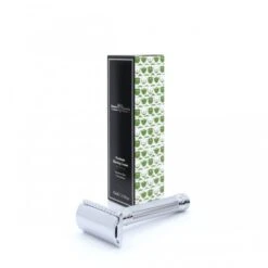Edwin Jagger Chrome Lined DE89L Safety Razor With Aloe Vera Shaving Cream Tube -Shave Master Pro de89l av box