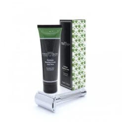 Edwin Jagger Chrome Lined DE89L Safety Razor With Aloe Vera Shaving Cream Tube -Shave Master Pro de89l av tube and box