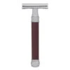 Edwin Jagger DE812 Long Burgundy DE Safety Razor (Closed Comb) 2 Edwin Jagger DE812 Long Burgundy DE Safety Razor (Closed Comb) -Shave Master Pro del812bl front