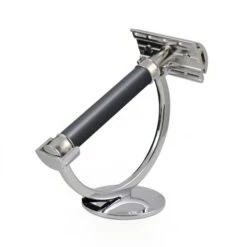 Edwin Jagger 3ONE6 Stainless Steel Grey-Blue DE Safety Razor -Shave Master Pro dess53bl 3