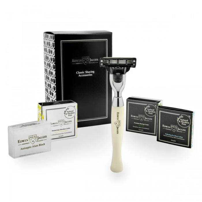 Edwin Jagger Mach3 Starter Kit (Imitation Ivory) 3 Edwin Jagger Mach3 Starter Kit (Imitation Ivory)
