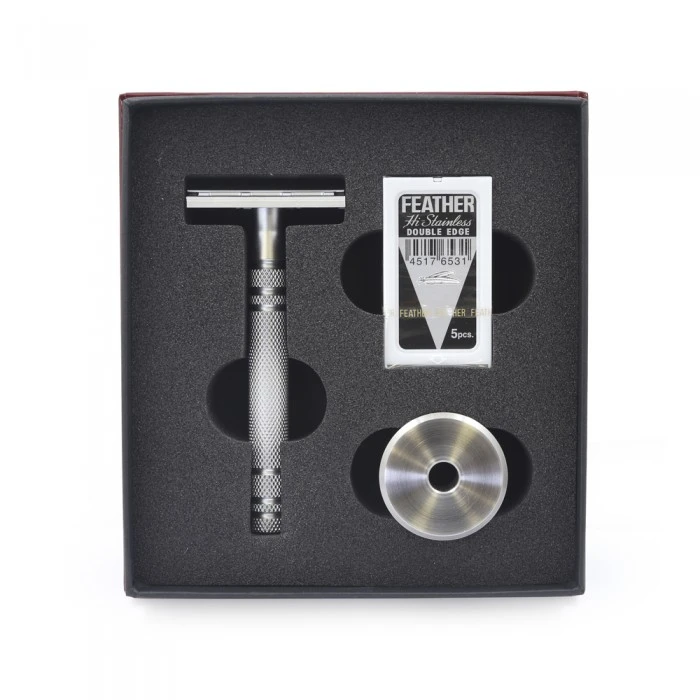 Feather All Stainless AS-D2 DE Razor And Stand 4 Feather All Stainless AS-D2 DE Razor And Stand - Image 2