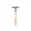 Edwin Jagger Plaza Imitation Ivory DE Razor + Free Feather Blades -Shave Master Pro ivpsr