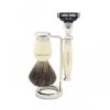 Edwin Jagger 58 Series 3pc Imitation Ivory & Nickel Mach3 Set -Shave Master Pro s81m587amz