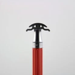 Edwin Jagger 3ONE6 Stainless Steel Anodised Red DE Safety Razor -Shave Master Pro ss close up head mugshot r