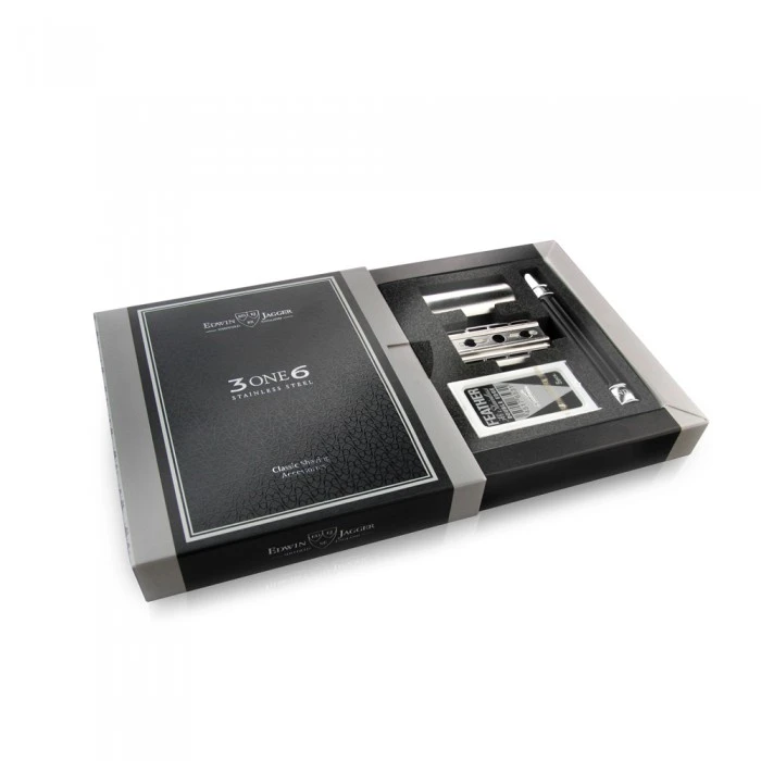 Edwin Jagger 3ONE6 Stainless Steel Anodised Black DE Safety Razor 5 Edwin Jagger 3ONE6 Stainless Steel Anodised Black DE Safety Razor - Image 3