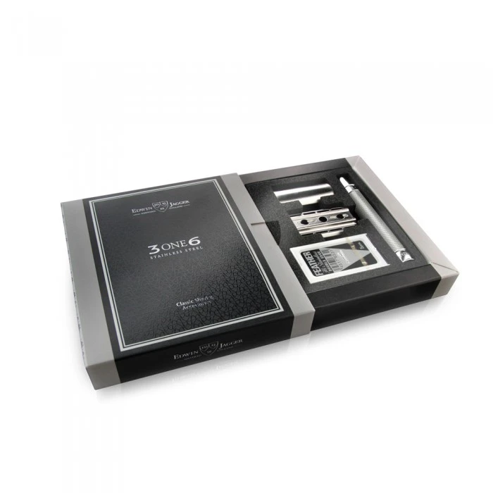 Edwin Jagger 3ONE6 Stainless Steel Knurled DE Safety Razor 5 Edwin Jagger 3ONE6 Stainless Steel Knurled DE Safety Razor - Image 3