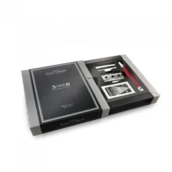 Edwin Jagger 3ONE6 Stainless Steel Anodised Red DE Safety Razor -Shave Master Pro ss packaging fully open red