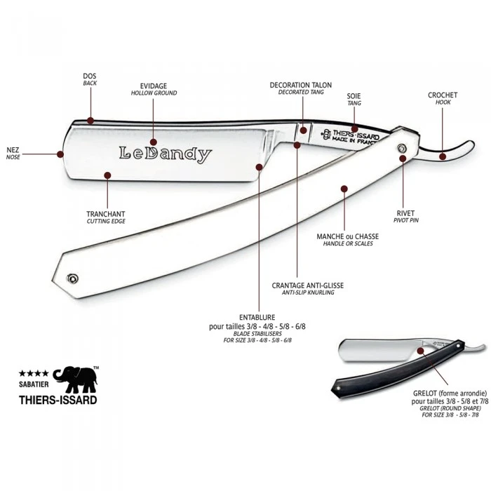 Thiers Issard Singing Hollowed 1196 Olivewood 6/8 Straight Razor 4 Thiers Issard Singing Hollowed 1196 Olivewood 6/8 Straight Razor - Image 2